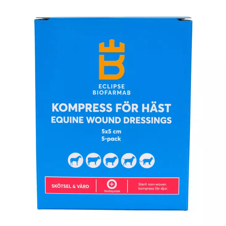 Haava/kompressitaitos eläimille 5 x 5cm Eclipse Biofarmab - Hevosen ensiapu ja ihonhoito - 7320276041860 - 1
