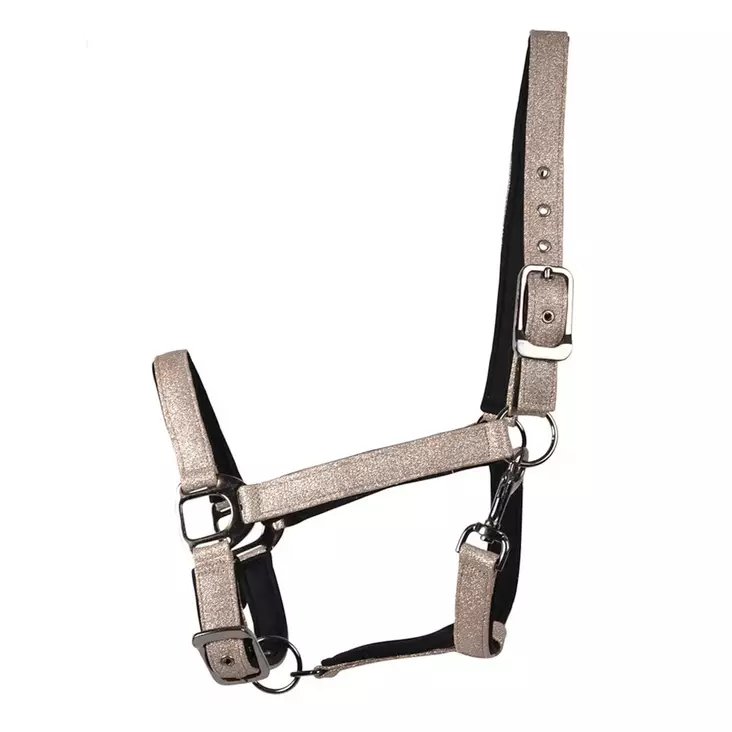 Riimu Tindra kimalteleva neopreenipehmusteilla, beige Hansbo Sport HS - Hevosen riimut, kaulapannat ja narut - 7320276036101 - 1