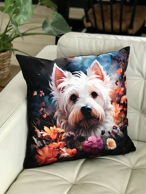 Tyyny westie 45x45cm KABOO - Tuotteita omistajalle ja ratsastajalle - Kabootyyny23 - 1