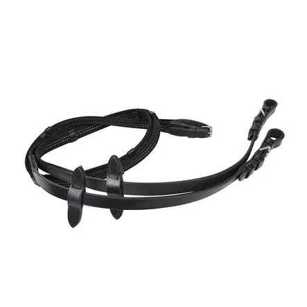 Ohjat Reflex heijastavat nahka - grip musta Hansbo Sport - Hevosen heijastimet - 7320276033865 - 2