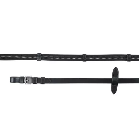 Ohjat Reflex heijastavat nahka - grip musta Hansbo Sport - Hevosen heijastimet - 7320276033865 - 1