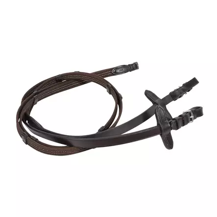 Ohjat Reflex heijastavat nahka - grip ruskea Hansbo Sport - Hevosen heijastimet - 7320276033896 - 1