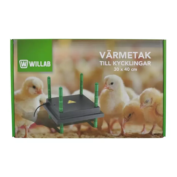 Lämpölevy tipuille 30 × 40 cm 30 W säädettävillä jaloilla Willab - Kotieläinten lämpövalaisimet ja lamput - 7320276040696 - 1