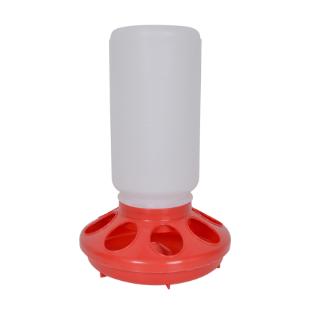 Ruokinta-automaatti 1 kg punavalkoinen Gaun - Kotieläinten ruokinta- ja juoma-astiat - 8435039006457 - 1