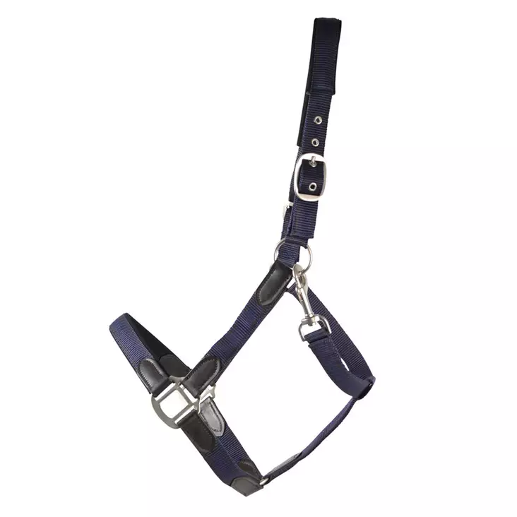 Nylonriimu Edit nahkaisilla yksityiskohdilla musta Hansbo Sport - Hevosen riimut, kaulapannat ja narut - 7320276038587 - 1