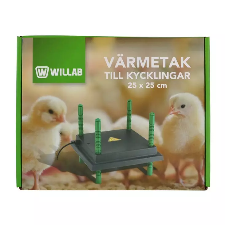 Lämpölevy tipuille 25 × 25 cm 13 W säädettävillä jaloilla Willab - Kotieläinten lämpövalaisimet ja lamput - 7320276040689 - 1
